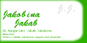 jakobina jakab business card